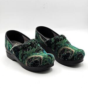 Dansko Vegan Clogs Womens US 7.5 EU 38 Paisley Tapestry Boho Festival Comfort